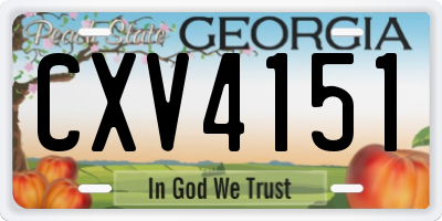 GA license plate CXV4151