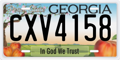 GA license plate CXV4158