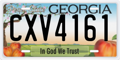 GA license plate CXV4161