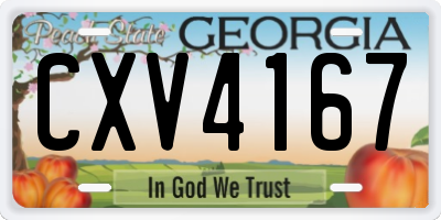 GA license plate CXV4167
