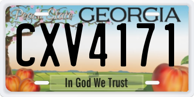 GA license plate CXV4171