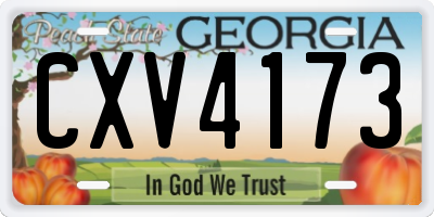 GA license plate CXV4173