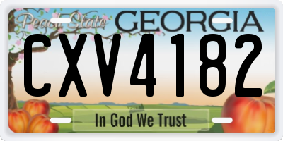 GA license plate CXV4182