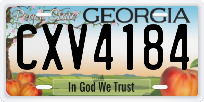 GA license plate CXV4184
