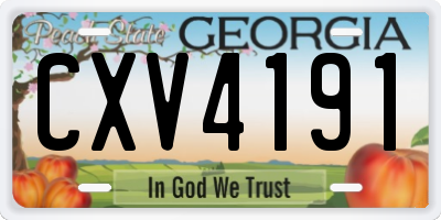 GA license plate CXV4191