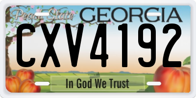 GA license plate CXV4192
