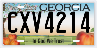 GA license plate CXV4214