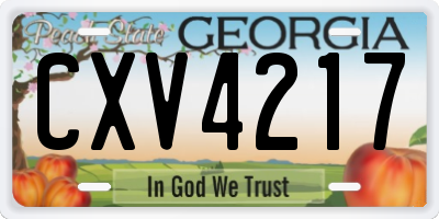 GA license plate CXV4217
