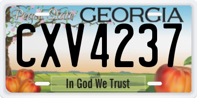 GA license plate CXV4237