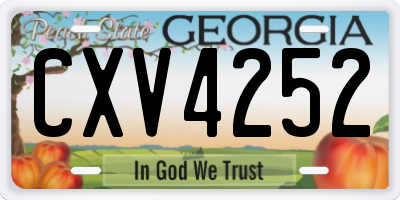GA license plate CXV4252