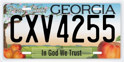 GA license plate CXV4255