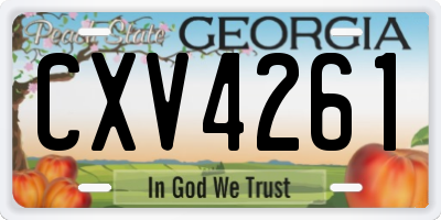 GA license plate CXV4261