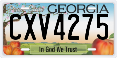 GA license plate CXV4275