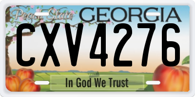 GA license plate CXV4276
