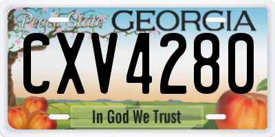 GA license plate CXV4280