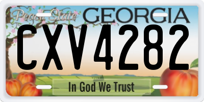 GA license plate CXV4282