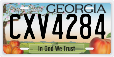 GA license plate CXV4284