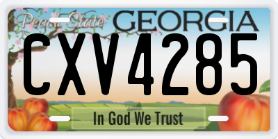GA license plate CXV4285