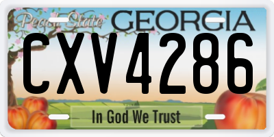 GA license plate CXV4286