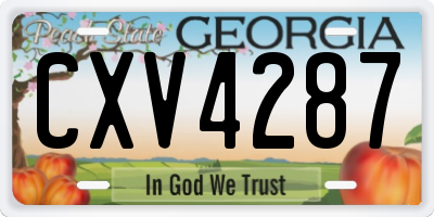 GA license plate CXV4287