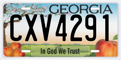 GA license plate CXV4291