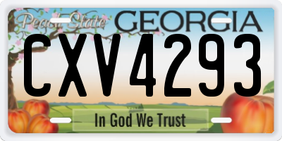 GA license plate CXV4293