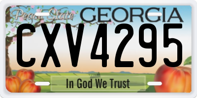 GA license plate CXV4295