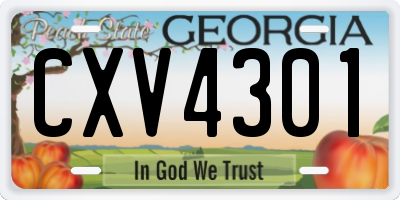 GA license plate CXV4301