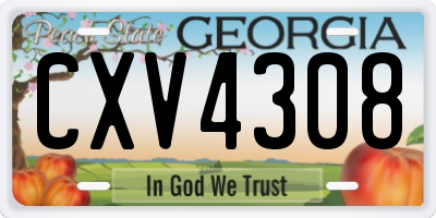 GA license plate CXV4308
