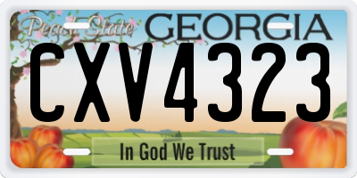 GA license plate CXV4323