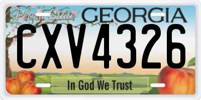 GA license plate CXV4326