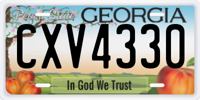 GA license plate CXV4330
