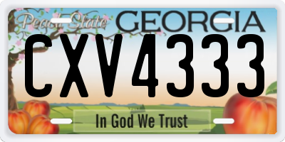 GA license plate CXV4333