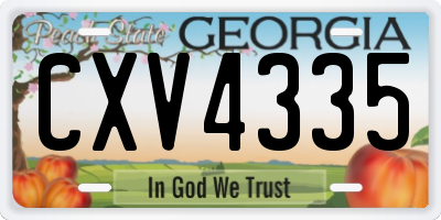 GA license plate CXV4335