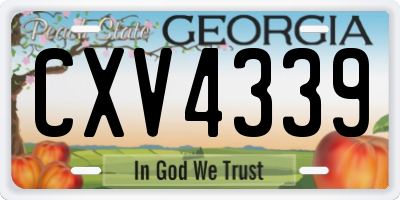 GA license plate CXV4339