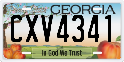 GA license plate CXV4341