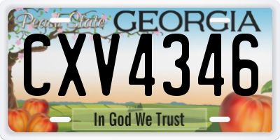 GA license plate CXV4346