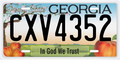 GA license plate CXV4352