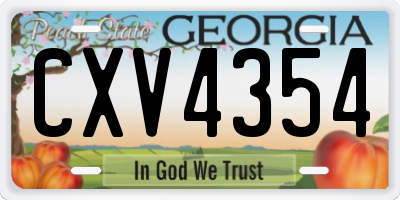 GA license plate CXV4354