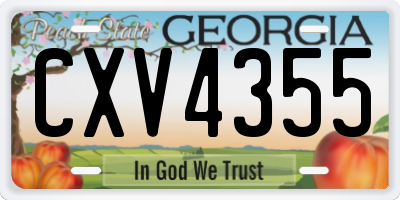 GA license plate CXV4355