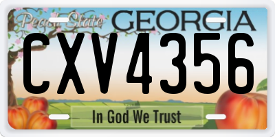 GA license plate CXV4356