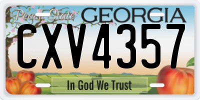 GA license plate CXV4357