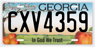 GA license plate CXV4359