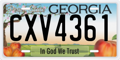 GA license plate CXV4361