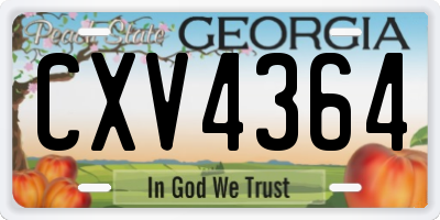 GA license plate CXV4364