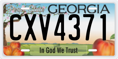 GA license plate CXV4371
