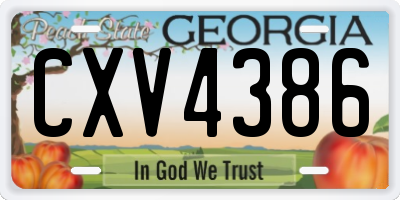 GA license plate CXV4386