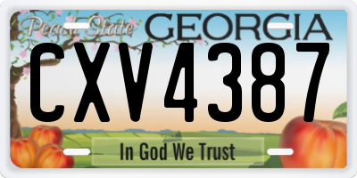 GA license plate CXV4387