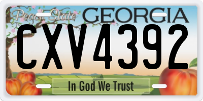 GA license plate CXV4392
