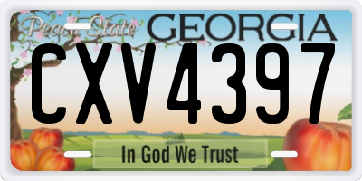 GA license plate CXV4397